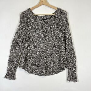 Eileen Fisher Brown Beige Dapple Chunky Cable Knit Linen Blend Sweater Womens XS